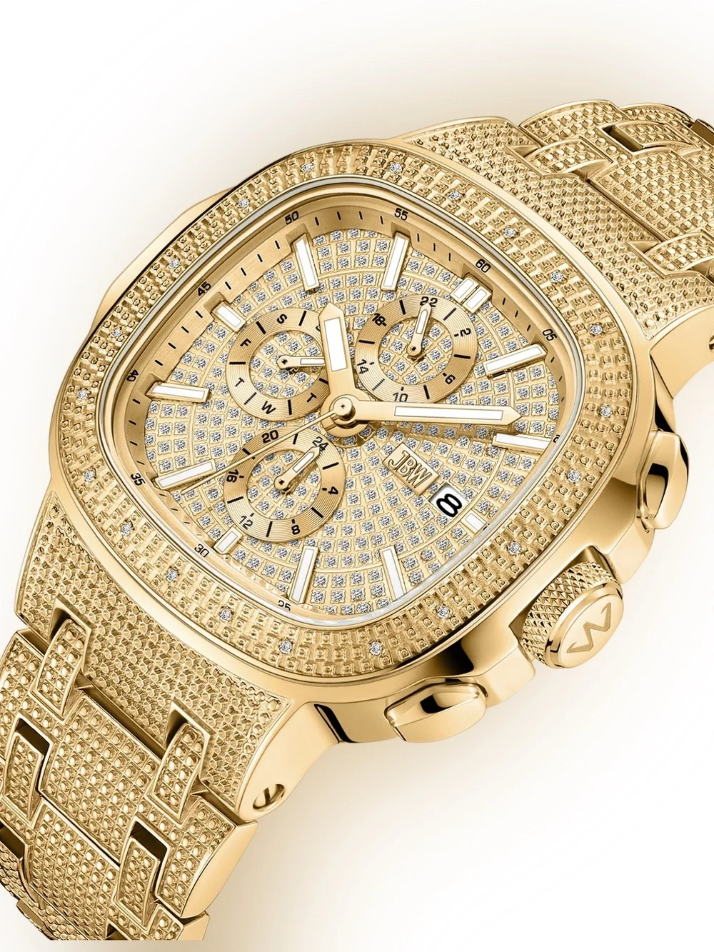 JBW Men's Diamond (1/5 ct. t.w.) Watch in 18k Gold-plated Stainless-steel Watch